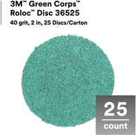 3M 36525 Green Corps Abrasive Disc, 2 in Dia, 40 Grit - nabinsacestore.shop