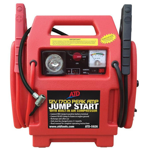 12V 1700 Peak Amp Jump Start with Built-In Air Compressor, ATD-5926 - nabinsacestore.shop