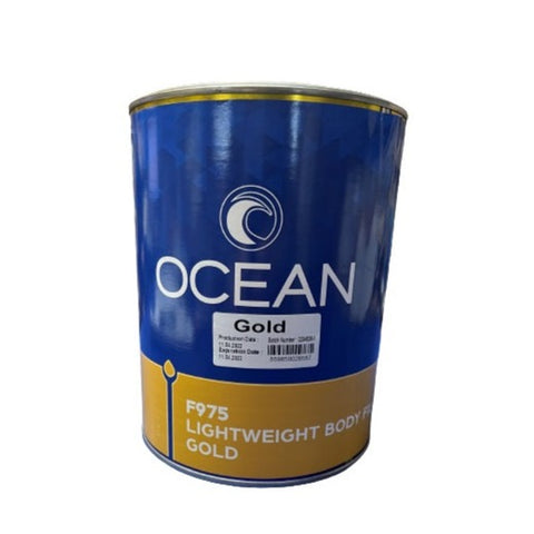 Ocean F975 Light Weight Gold Body Filler with Cream Hardener - 1 US GALLON - nabinsacestore.shop