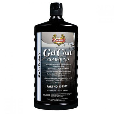 Presta 138532 Gel Coat Compound, 32 oz Bottle, White - nabinsacestore.shop